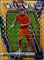 Matthijs de Ligt [Orange Fluorescent] #18 Soccer Cards 2021 Panini Mosaic Road to FIFA World Cup Will to Win Prices
