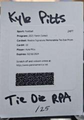 Kyle Pitts #RSM-KPI Football Cards 2021 Panini Select Rookie Signature Memorabilia Prices