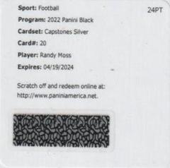 Randy Moss [Silver] Football Cards 2022 Panini Black Capstones Autographs Prices