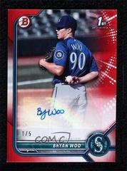 Bryan Woo [Red] #PPA-BW Baseball Cards 2022 Bowman Paper Prospect Autographs Prices