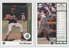 Fred Manrique [Batting on Card Back] #628 Baseball Cards 1989 Upper Deck Prices