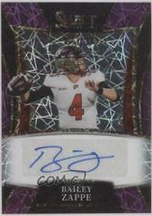 Bailey Zappe [Purple Lazer] Football Cards 2022 Panini Select Draft Picks Rookie SIgnatures Prices