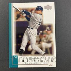 David Justice #82 Baseball Cards 2001 Upper Deck Reserve Prices