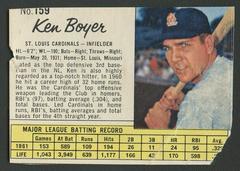 Ken Boyer [Hand Cut] #159 Baseball Cards 1962 Jell O Prices