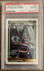 Dikembe Mutombo #281 Basketball Cards 1992 Topps Gold Prices