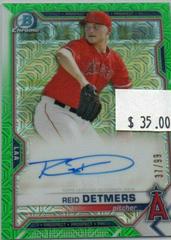 Reid Detmers [Green Refractor] #BMA-RD Baseball Cards 2021 Bowman Chrome Mega Box Mojo Autographs Prices