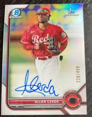 Allan Cerda [Refractor] Baseball Cards 2022 Bowman Chrome Prospect Autographs Prices