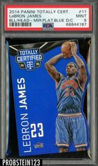 LeBron James [Dribbling Mirror Platinum Blue Die Cuts] #11 Basketball Cards 2014 Panini Totally Certified Prices