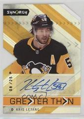 Kris Letang [Orange] Hockey Cards 2022 Upper Deck Synergy Greater Than Signatures Prices