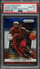 LeBron James Basketball Cards 2013 Panini Prizm Monster Box Red, White, & Blue Prizm Prices