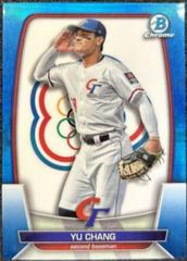 Yu Chang [Blue] Baseball Cards 2023 Bowman Chrome WBC Flag Refractor Prices
