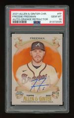 Freddie Freeman [Orange Refractor] #AGA-FF Baseball Cards 2021 Topps Allen & Ginter Chrome Autographs Prices