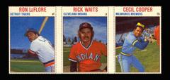 Cecil Cooper, Rick Waits, Ron LeFlore [Hand Cut Panel] Baseball Cards 1979 Hostess Prices