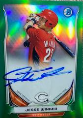 Jesse Winker [Chrome Green Refractor] #JW Baseball Cards 2014 Bowman Prospect Autograph Prices
