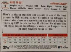 Mike Trout [SP Variation White Back] #1 Baseball Cards 2023 Topps Archives Prices