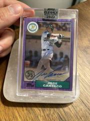 Jose Canseco [Purple] #87TBA-JC Baseball Cards 2022 Topps Clearly Authentic 1987 Autographs Prices