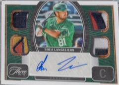 Shea Langeliers [Bases Loaded] #QJA-SL Baseball Cards 2022 Panini Three and Two Quad Jersey Autographs Prices
