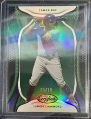 Junior Caminero [Mirror Green] #24 Baseball Cards 2023 Panini Chronicles Certified Prices