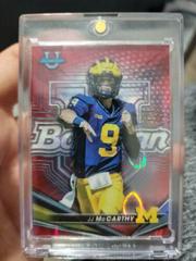 JJ McCarthy [Red Lava] #48 Football Cards 2022 Bowman's Best University Prices