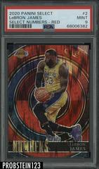 LeBron James [Red] Basketball Cards 2020 Panini Select Numbers Prices