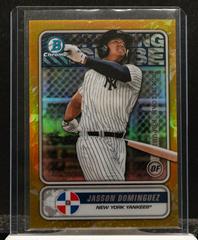 Jasson Dominguez [Gold Refractor] #STG-JD Baseball Cards 2020 Bowman Chrome Spanning the Globe Prices