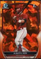 Alberto Rios [Orange Sapphire] #BDC-168 Baseball Cards 2023 Bowman Draft Chrome Sapphire Prices