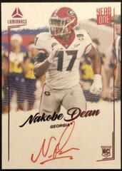 Nakobe Dean [Red] Football Cards 2022 Panini Luminance Year One Signatures Prices