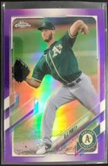 A. J. Puk [Purple Refractor] #90 Baseball Cards 2021 Topps Chrome Prices