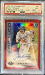 Brice Turang [Red Refractor] #BT Baseball Cards 2018 Bowman Draft Class of 2018 Autograph Prices