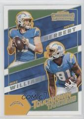 Justin Herbert, Mike Williams [Silver] Football Cards 2022 Panini Contenders Touchdown Tandems Prices