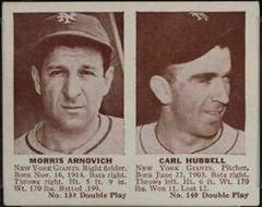Morris Arnovich, Carl Hubbell Baseball Cards 1941 Double Play Prices