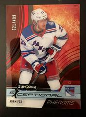 Adam Fox [Red] Hockey Cards 2021 Upper Deck Synergy Exceptional Phenoms Prices