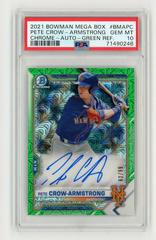 Pete Crow Armstrong [Green Refractor] #BMA-PC Baseball Cards 2021 Bowman Chrome Mega Box Mojo Autographs Prices