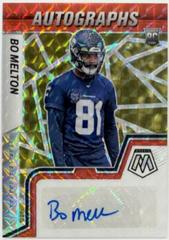 Bo Melton [Choice Fusion Red and Yellow] #RAM-BM Football Cards 2022 Panini Mosaic Rookie Autographs Prices