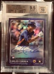 Carlos Correa [Green Refractor] #AR-CC Baseball Cards 2015 Topps Chrome Autograph Rookies Prices