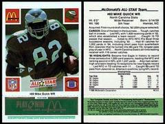 Mike Quick [Green] Football Cards 1986 McDonald's Eagles Prices