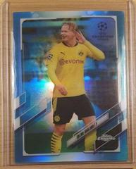 Erling Haaland [Aqua Bubbles] Soccer Cards 2020 Topps Chrome UEFA Champions League Prices