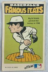 Ed Walsh Baseball Cards 1972 Fleer Famous Feats Prices