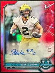 Blake Corum [Red Refractor] #BCPA-BC Football Cards 2021 Bowman University Chrome Autographs Prices