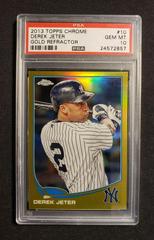 Derek Jeter [Gold Refractor] #10 Baseball Cards 2013 Topps Chrome Prices