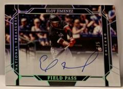 Eloy Jimenez #FP-EJ Baseball Cards 2022 Panini National Treasures Field Pass Signatures Prices