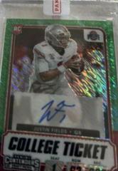 Justin Fields [Autograph Premium Green Shimmer] #104C Football Cards 2021 Panini Contenders Draft Picks Prices