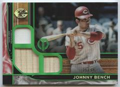 Johnny Bench Signed 2022 Topps Tribute Triple Relics Orange #TTRJB