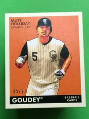 Matt Holliday [Mini Black Back] Baseball Cards 2009 Upper Deck Goudey Prices