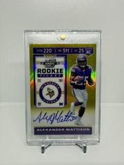 Alexander Mattison [Autograph Gold] #102 Football Cards 2019 Panini Contenders Optic Prices