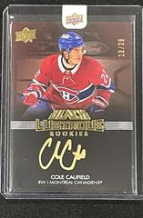 Cole Caufield [Gold] #LRS-CC Hockey Cards 2021 SPx UD Black Lustrous Rookie Signatures Prices