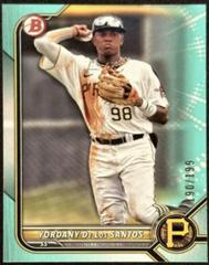 Yordany De Los Santos [Aqua] #BD-1 Baseball Cards 2022 Bowman Draft Prices