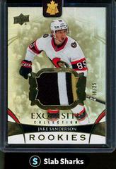 Jake Sanderson [Gold] #RP-SA Hockey Cards 2022 Upper Deck Black Diamond Exquisite Collection Rookie Patch Prices