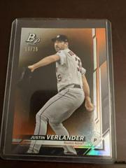Justin Verlander [Orange] Baseball Cards 2019 Bowman Platinum Prices