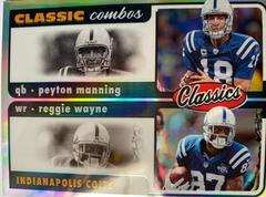 Peyton Manning, Reggie Wayne [Silver] #CC-1 Football Cards 2022 Panini Classics Combos Prices